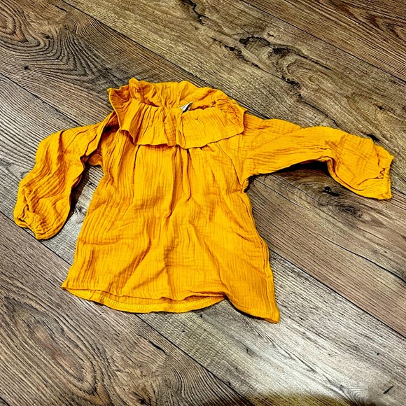 Shirts & Tops | New Gold Little Girls Ruffle Neck Blouse | Poshmark